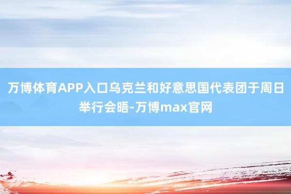 万博体育APP入口乌克兰和好意思国代表团于周日举行会晤-万博max官网