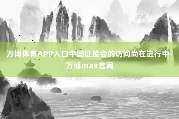 万博体育APP入口中国证监会的访问尚在进行中-万博max官网