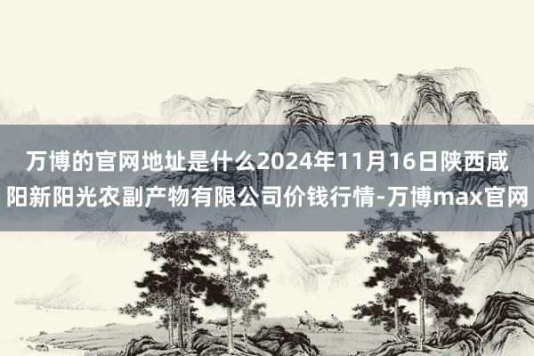 万博的官网地址是什么2024年11月16日陕西咸阳新阳光农副产物有限公司价钱行情-万博max官网
