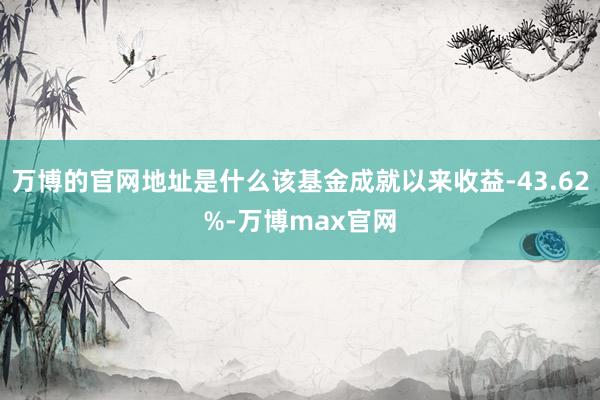 万博的官网地址是什么该基金成就以来收益-43.62%-万博max官网