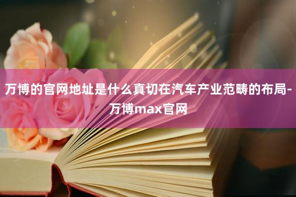 万博的官网地址是什么真切在汽车产业范畴的布局-万博max官网