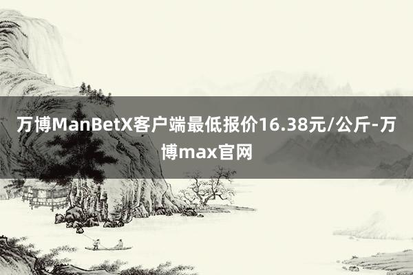 万博ManBetX客户端最低报价16.38元/公斤-万博max官网