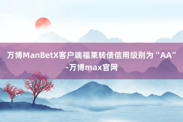 万博ManBetX客户端福莱转债信用级别为“AA”-万博max官网