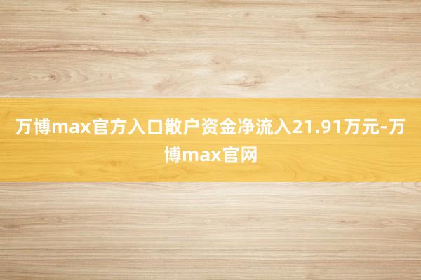 万博max官方入口散户资金净流入21.91万元-万博max官网