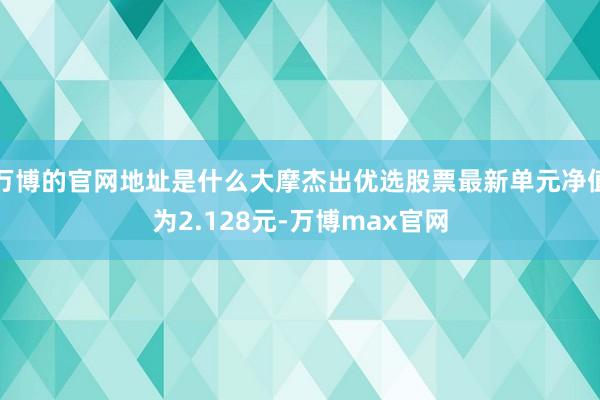 万博的官网地址是什么大摩杰出优选股票最新单元净值为2.128元-万博max官网